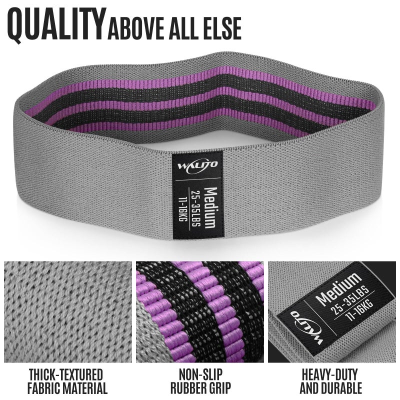 WALITO Resistance Bands for Working Out, Fabric Exercise Bands for Legs and Butt, Workout Bands for Women and Men, Booty Band for Yoga Starter Set, Pilates, Rehab, Fitness and Home Workout - Image 3